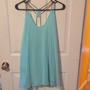 Light blue flowy top
